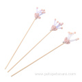 wool flower wooden stick cat toy playing wand